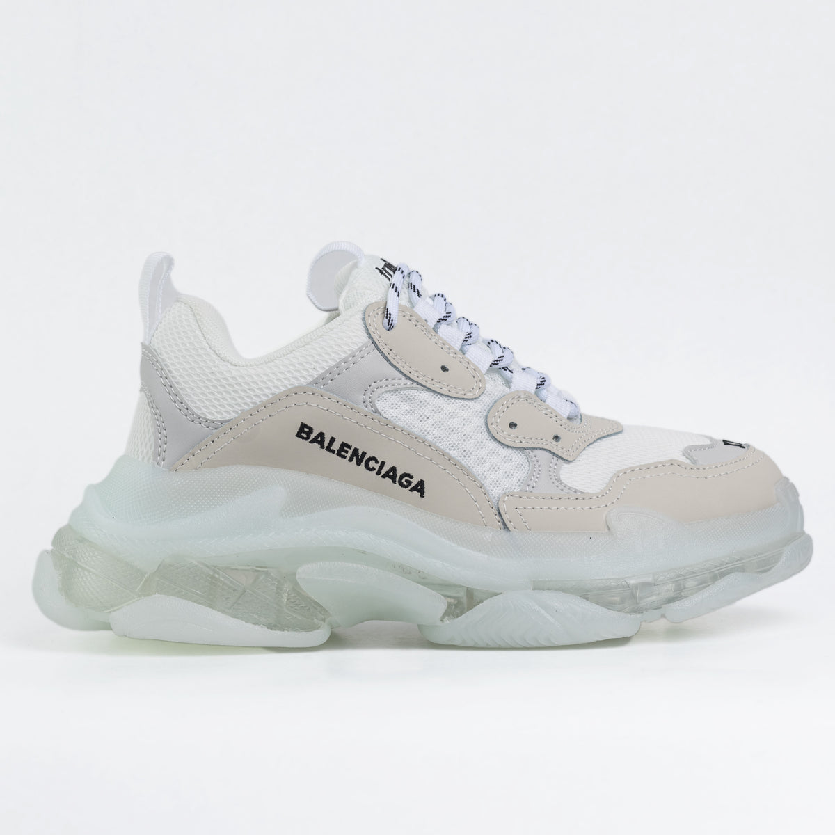 balenciaga triple s white clear sole