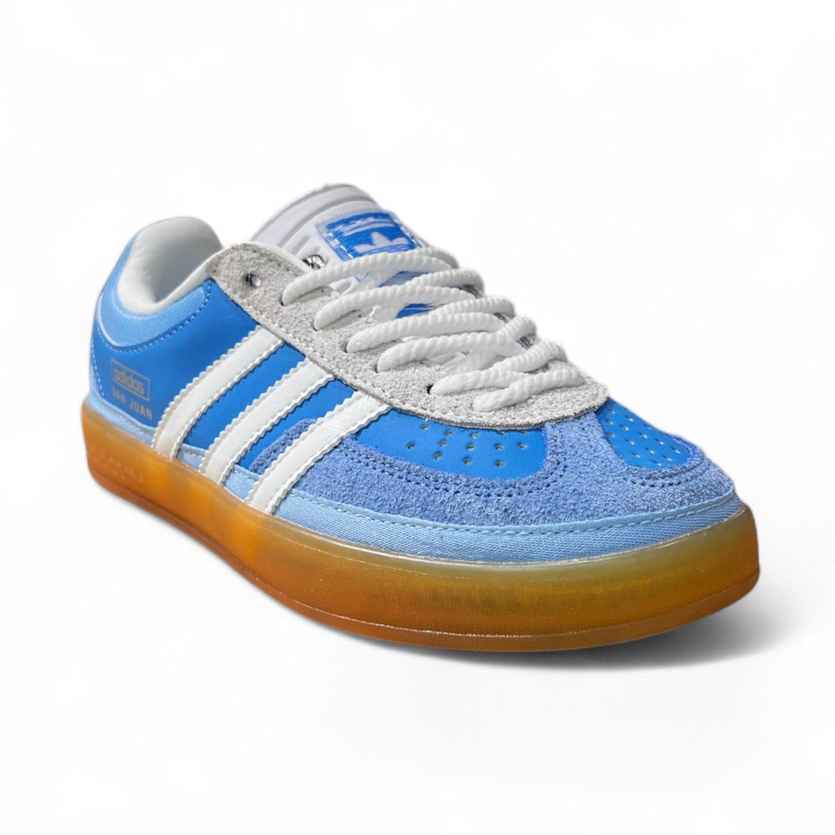 The Adidas Gazelle Indoor Bad Bunny blue