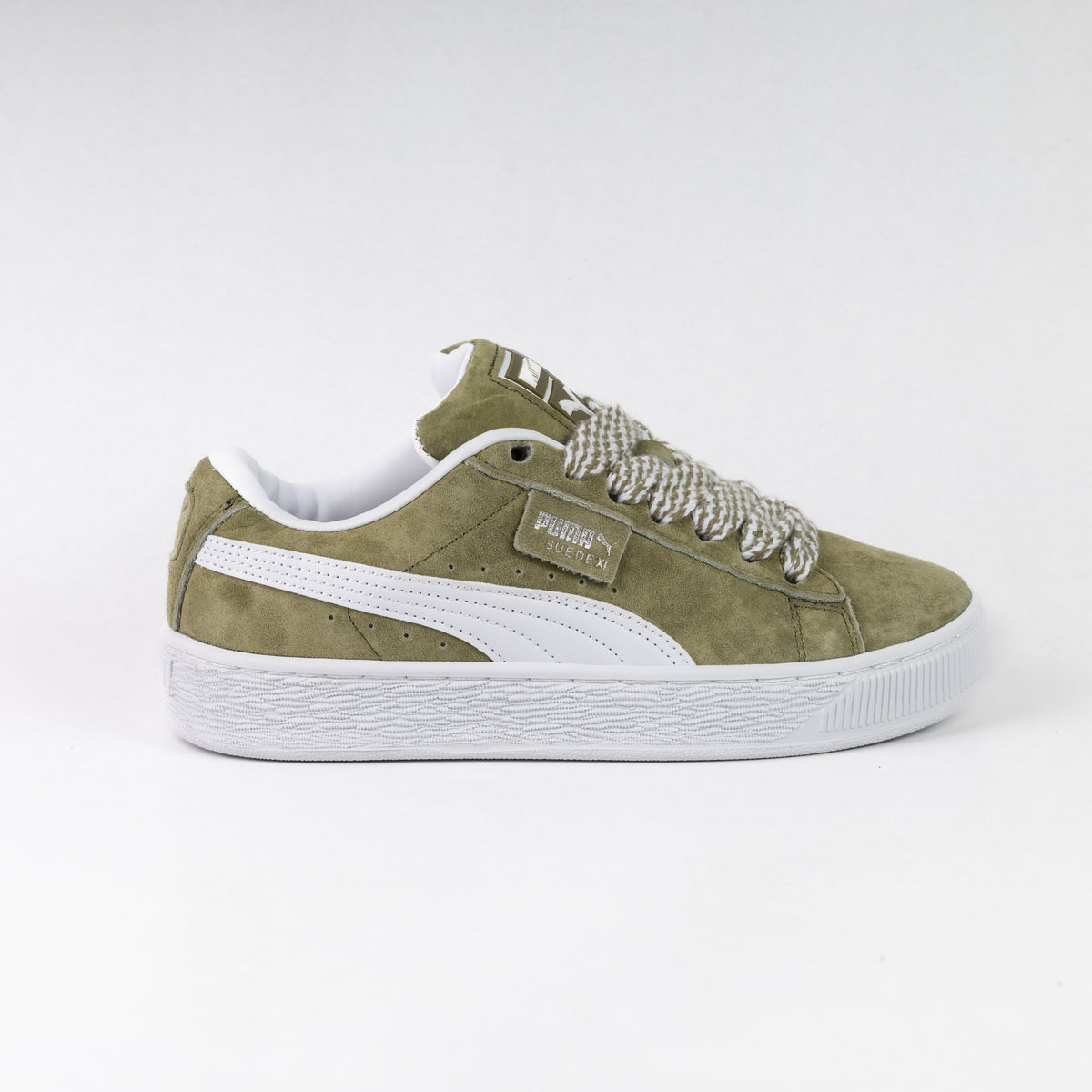 puma suede xl Olive Green White W