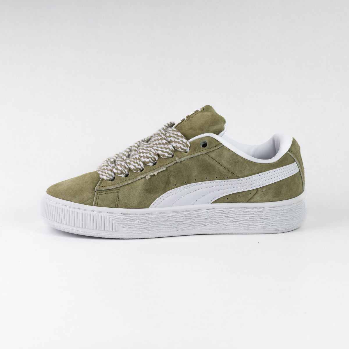 puma suede xl Olive Green White W