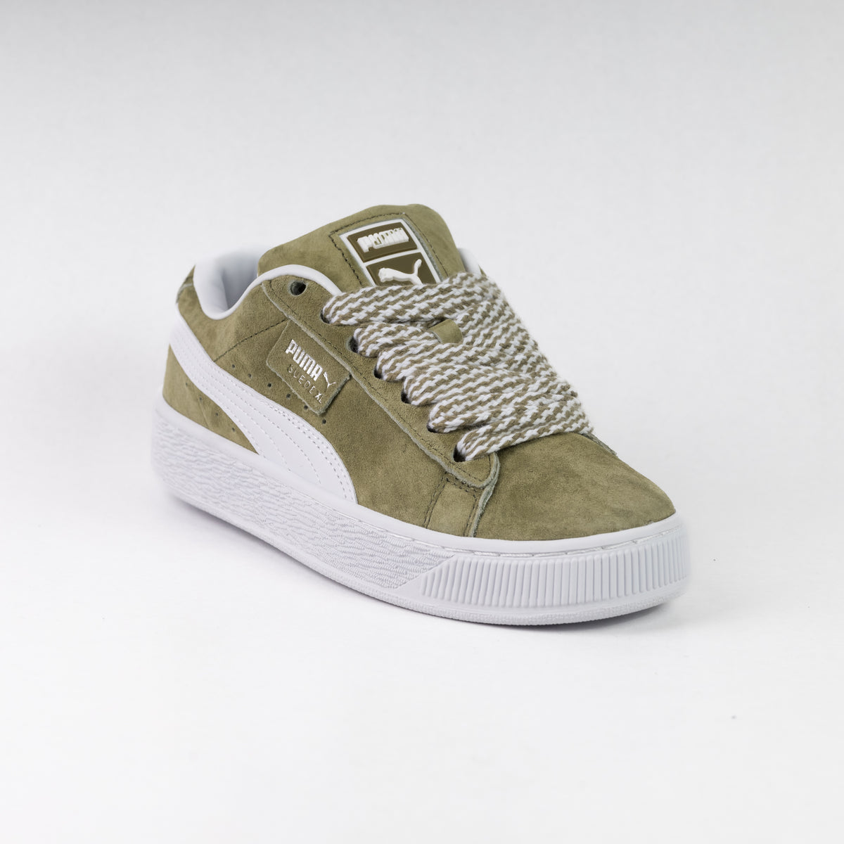 puma suede xl Olive Green White W