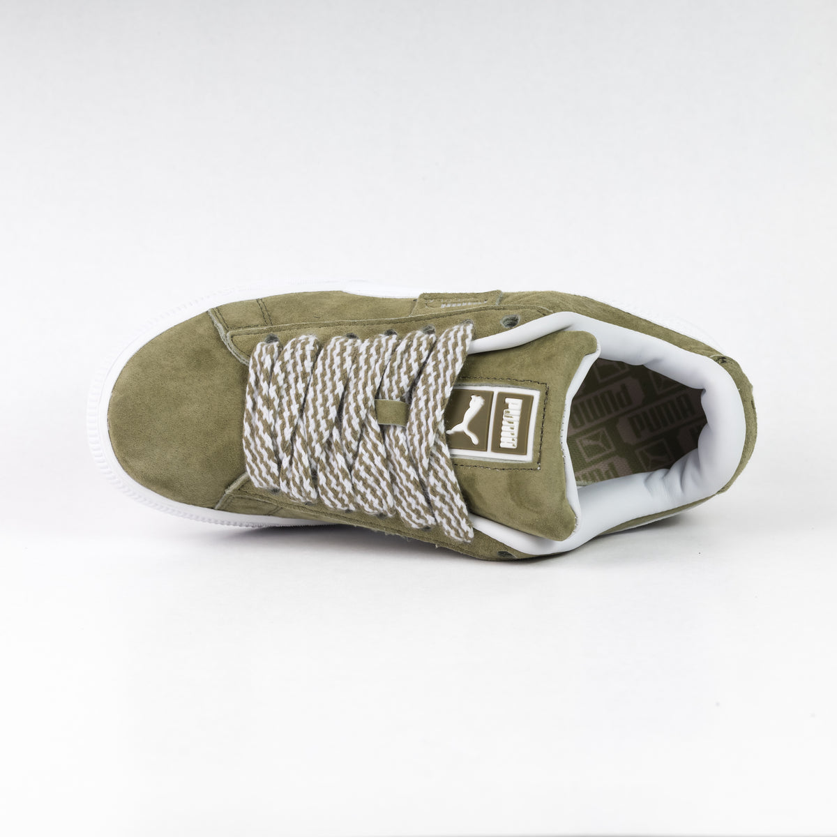 puma suede xl Olive Green White W