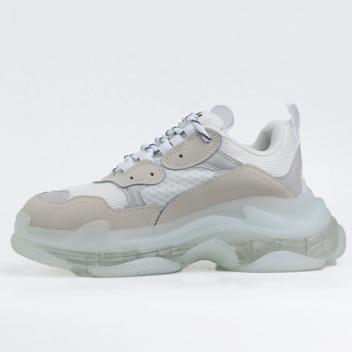 balenciaga triple s white clear sole