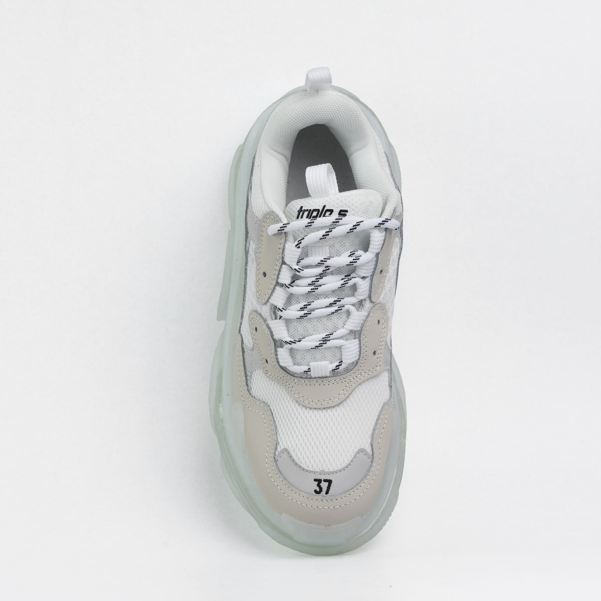 balenciaga triple s white clear sole