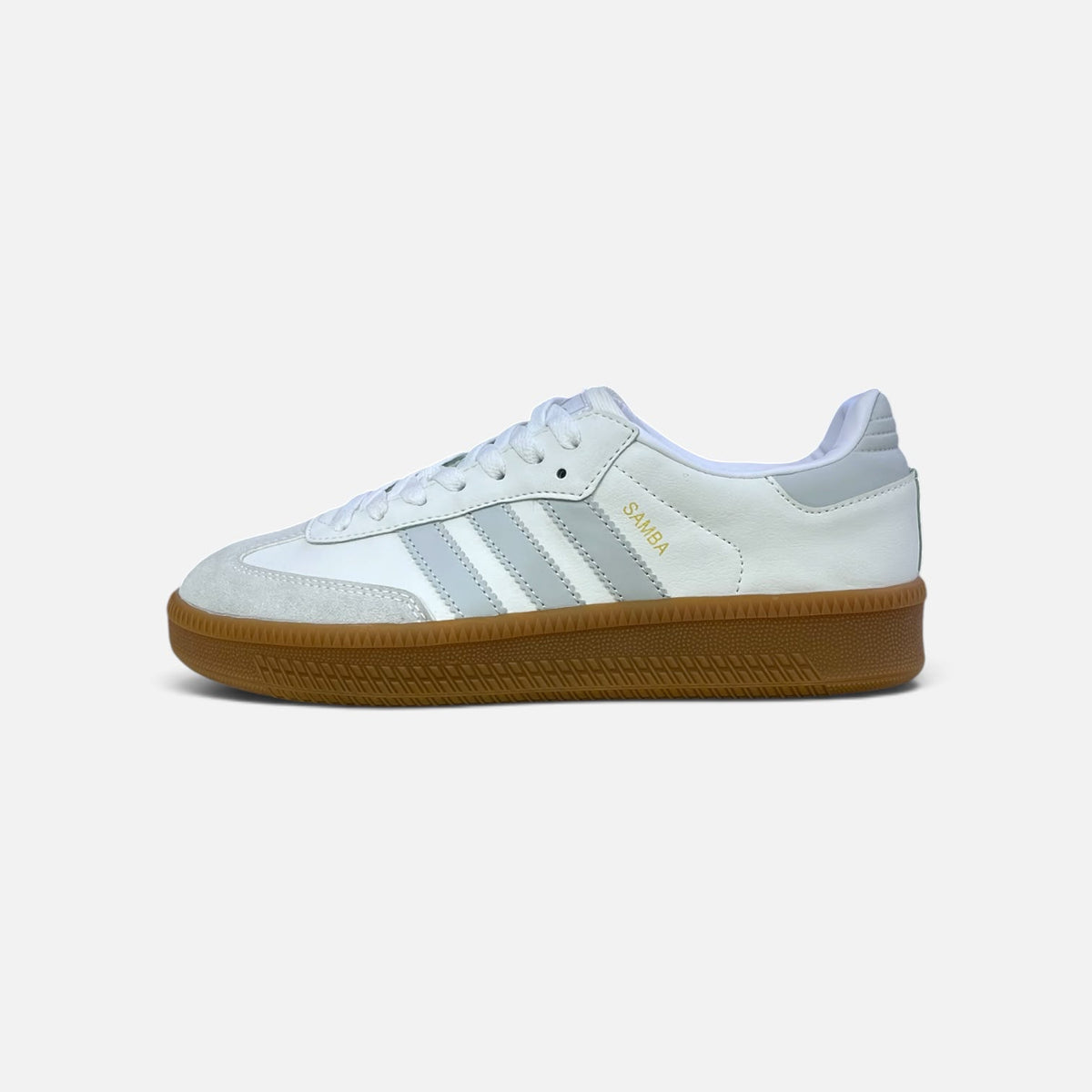 Adidas Samba Clark grey stripes side view