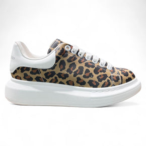 Alexander Mcqueen White Leather Leapard