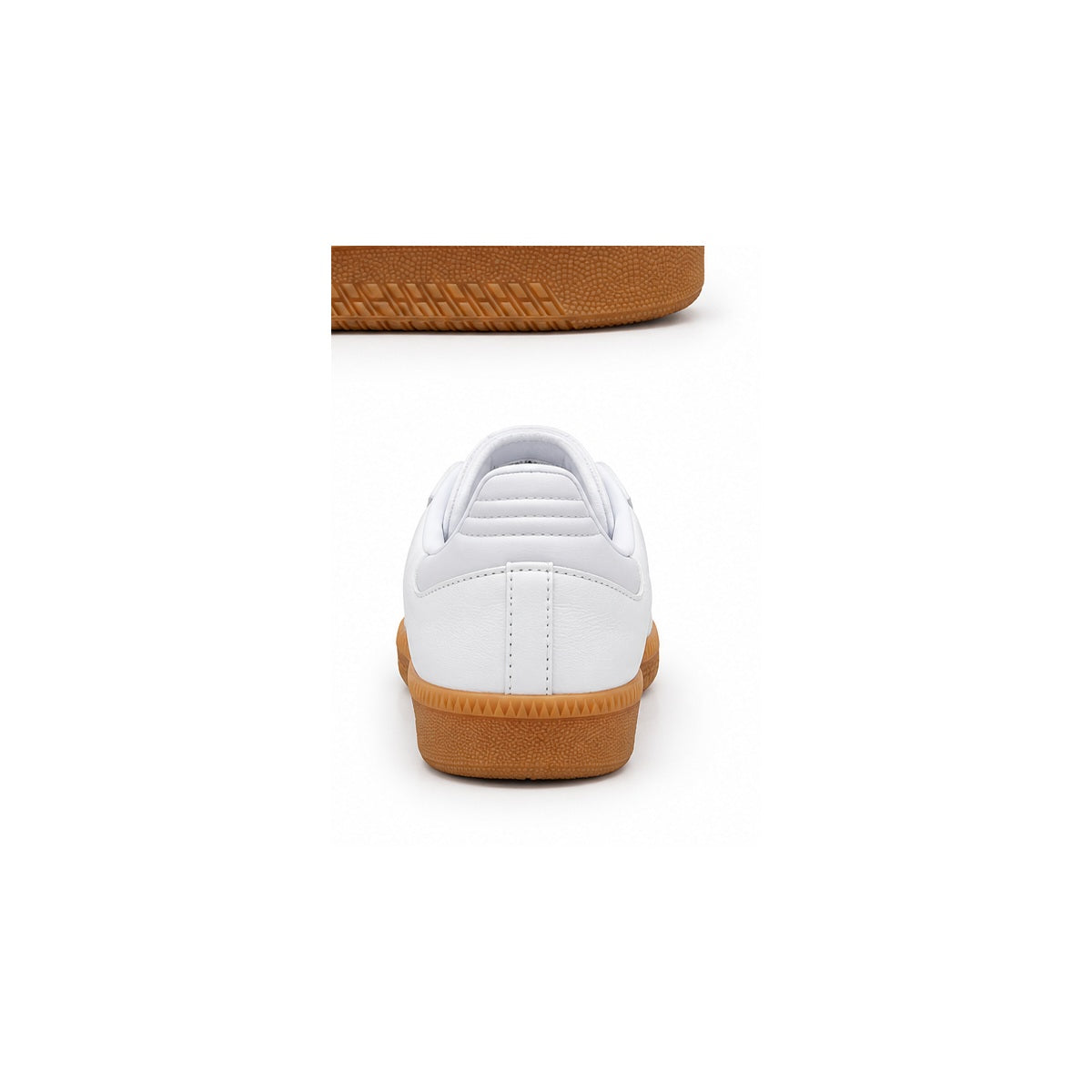 Adidas Samba white grey stripes gum sole rear view